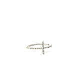 10k White Gold .25ct H I1 Round Diamond Cross Ring